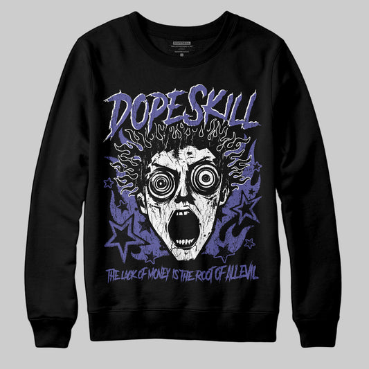 Jordan 4 Retro Lakers DopeSkill Sweatshirt Root of Evil Graphic Streetwear - Black