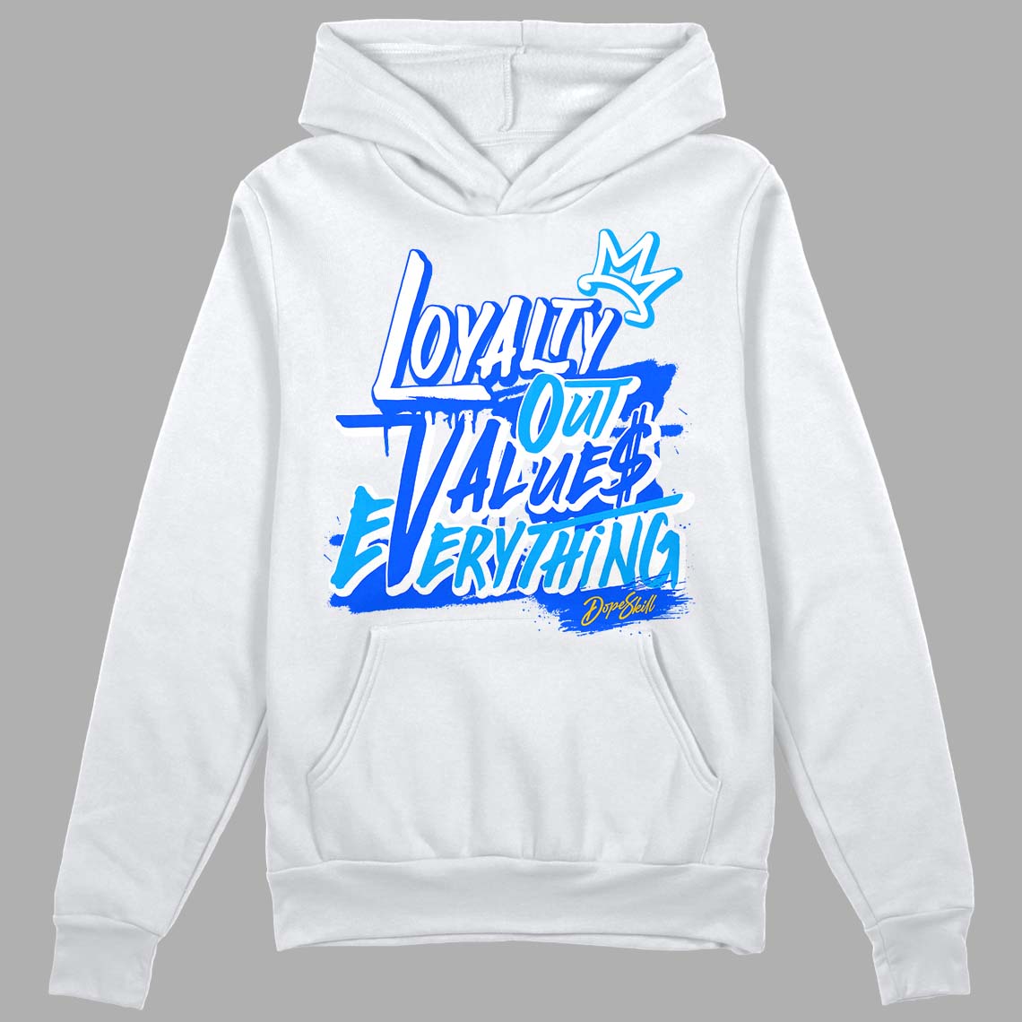 Royal Blue Sneakers DopeSkill Hoodie Sweatshirt LOVE Graphic Streetwear - White