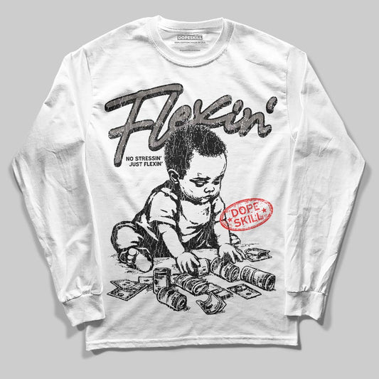 Jordan 4 Retro Cave Stone DopeSkill Long Sleeve T-Shirt Flexin' Graphic Streetwear - White 