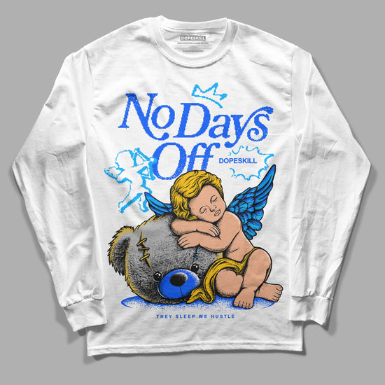 Royal Blue Sneakers DopeSkill Long Sleeve T-Shirt New No Days Off Graphic Streetwear - White 