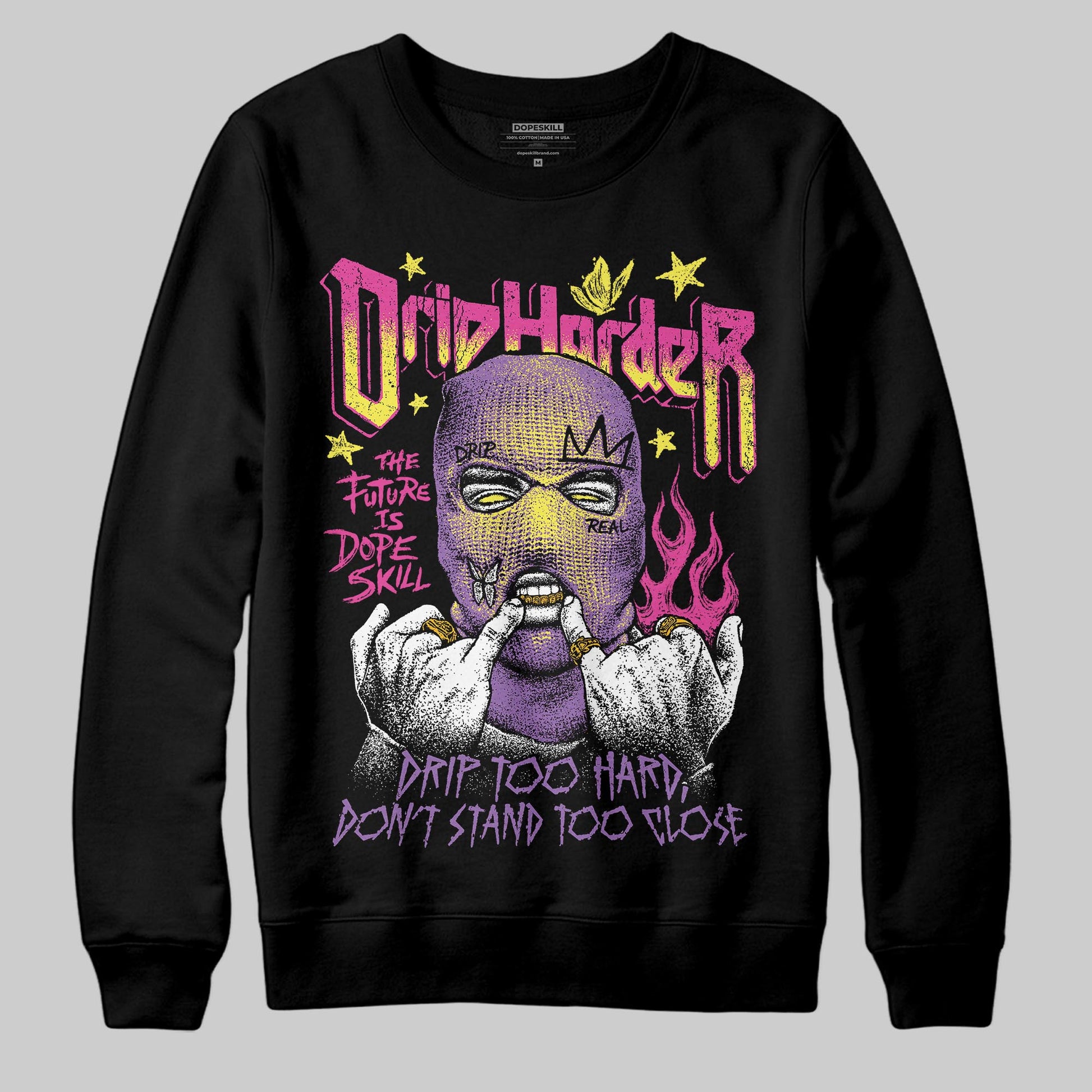 PURPLE Sneakers DopeSkill Sweatshirt Drip Harder Graphic Streetwear - Black