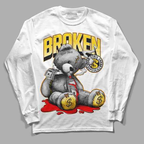 Jordan 6 “Yellow Ochre” DopeSkill Long Sleeve T-Shirt Sick Bear Graphic Streetwear - White 