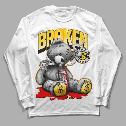 Jordan 6 “Yellow Ochre” DopeSkill Long Sleeve T-Shirt Sick Bear Graphic Streetwear - White 