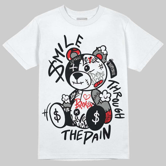 Rick Owens Leather Low Sneaker Black And Milk DopeSkill T-Shirt Smile Through The Pain Graphic Streetwear - White