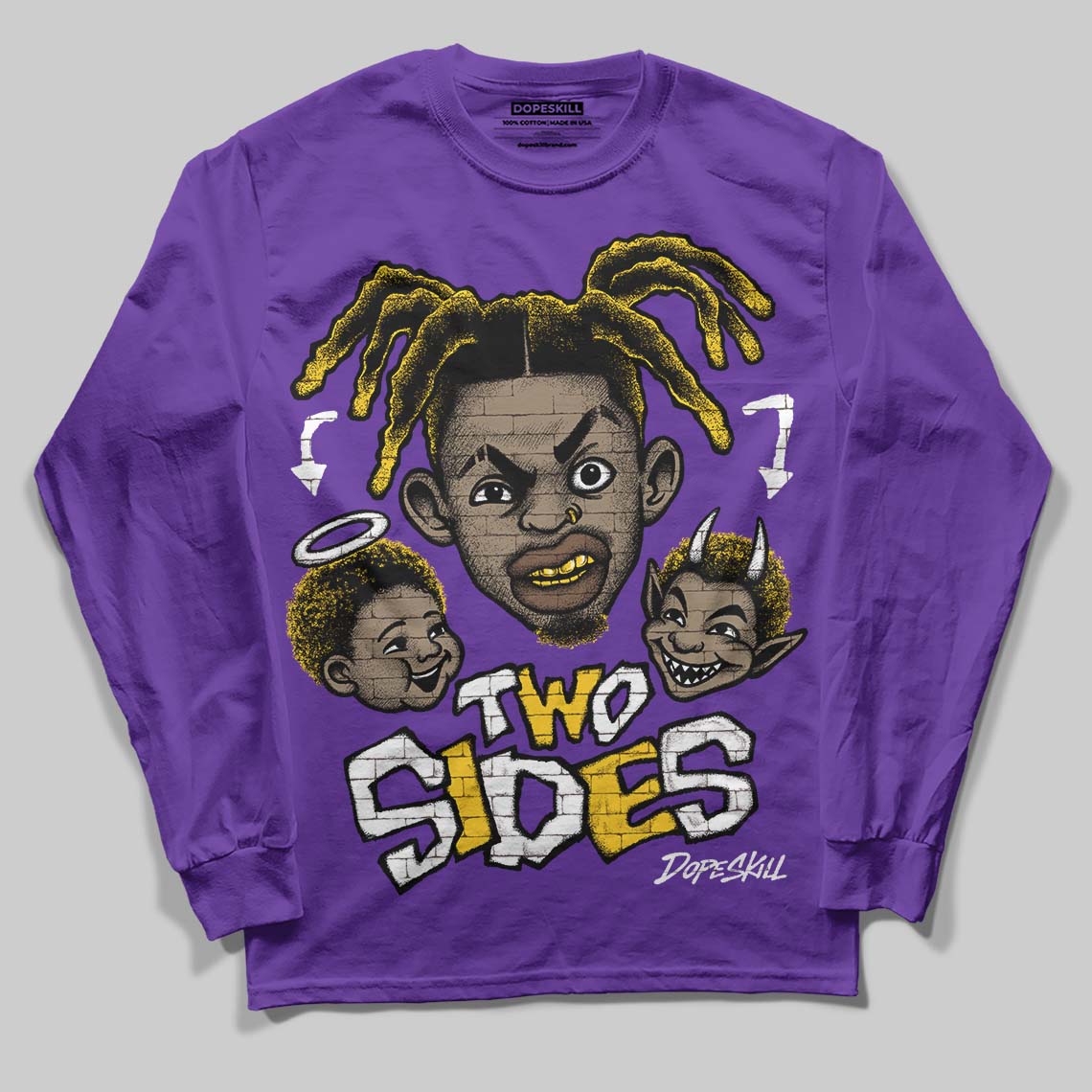 PURPLE Sneakers DopeSkill Long Sleeve T-Shirt Two Sides Graphic Streetwear - Purple