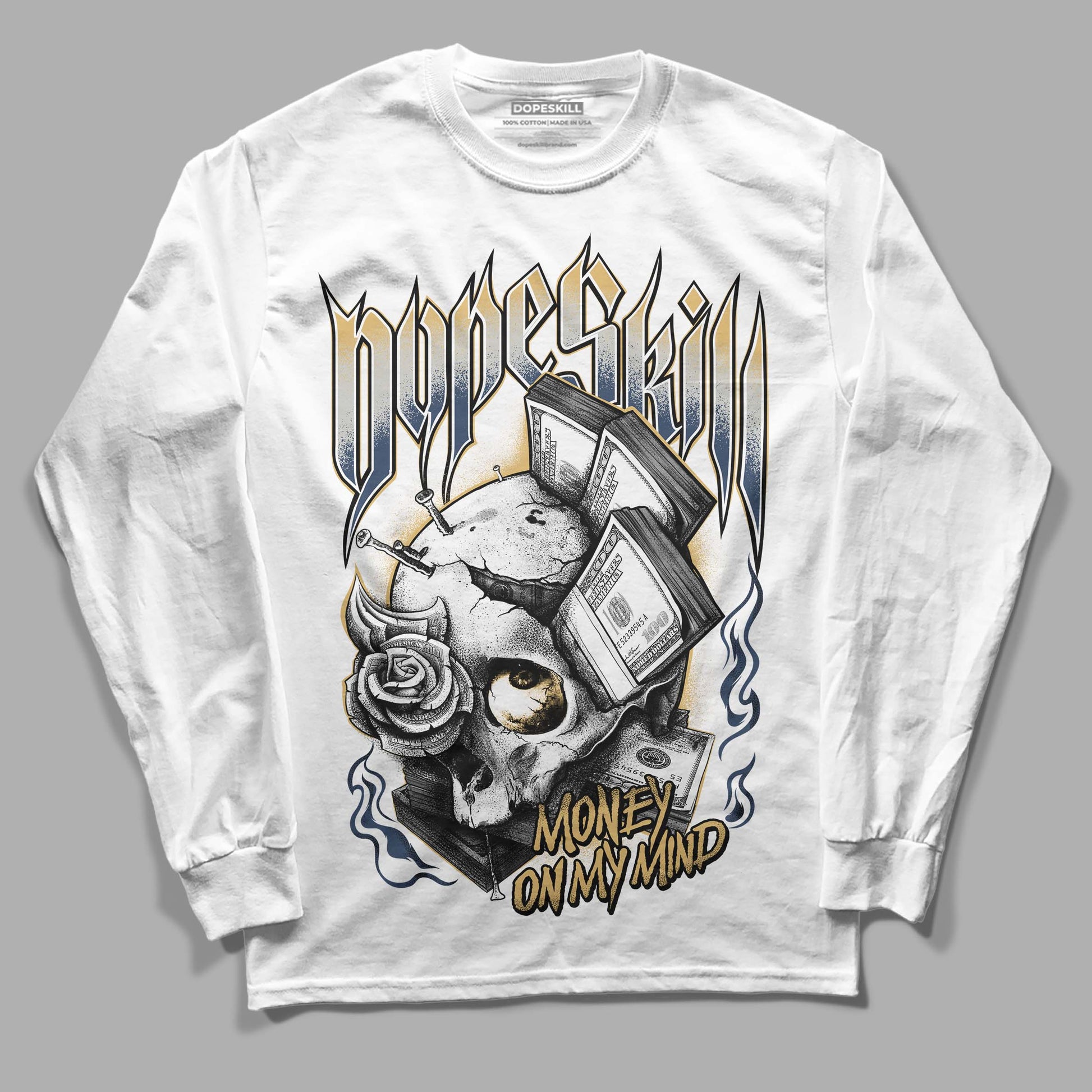 A Ma Maniere x Jordan 5 Dawn “Photon Dust” DopeSkill Long Sleeve T-Shirt Money On My Mind Graphic Streetwear - White