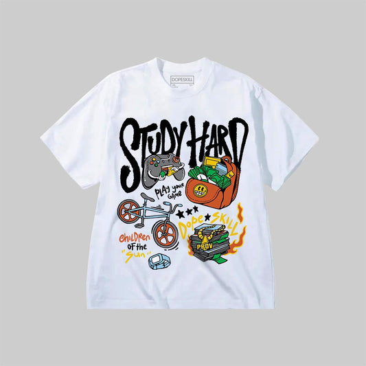 Study Hard DopeSkill Premium T-shirt Streetwear - White