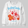 Red Sneakers DopeSkill Sweatshirt Feeling Lucky Graphic Streetwear - White 