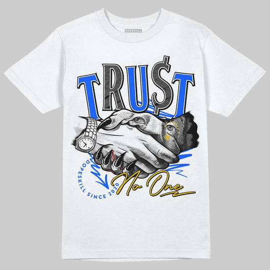 Royal Blue Sneakers DopeSkill T-Shirt Trust No One Graphic Streetwear - White