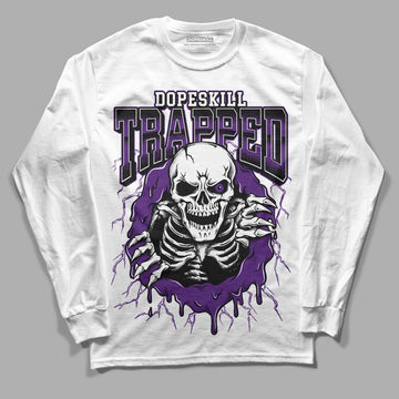 Jordan 12 “Field Purple” DopeSkill Long Sleeve T-Shirt Trapped Halloween Graphic Streetwear - White