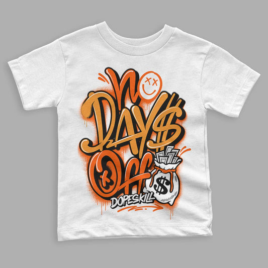 Jordan 12 Retro Brilliant Orange DopeSkill Toddler Kids T-shirt No Days Off Graphic Streetwear - White