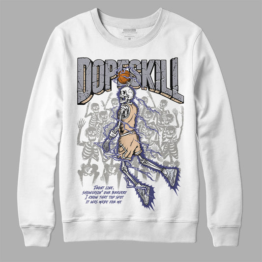 Jordan 4 Retro Frozen Moments DopeSkill Sweatshirt Thunder Dunk Graphic Streetwear - White 