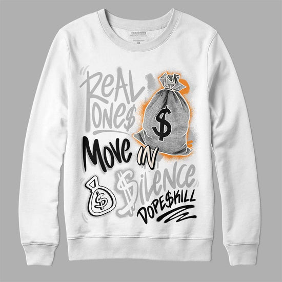 Dunk Low Cool Grey DopeSkill Sweatshirt Real Ones Move In Silence Graphic Streetwear - White 