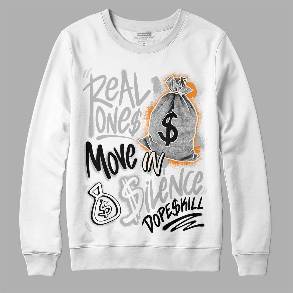 Dunk Low Cool Grey DopeSkill Sweatshirt Real Ones Move In Silence Graphic Streetwear - White 