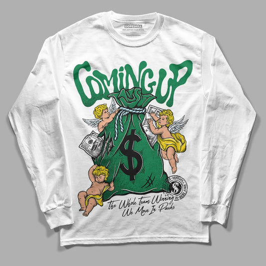 Jordan 5 “Lucky Green” DopeSkill Long Sleeve T-Shirt Money Bag Coming Up Streetwear - White