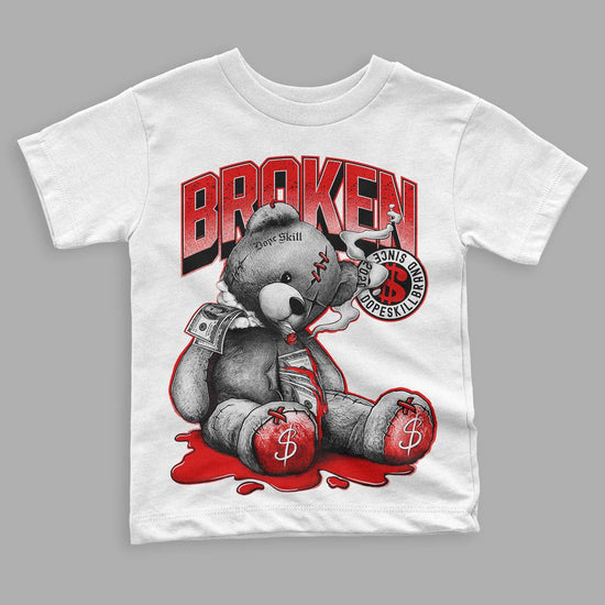 Jordan 4 Retro Red Cement DopeSkill Toddler Kids T-shirt Sick Bear Graphic Streetwear - White