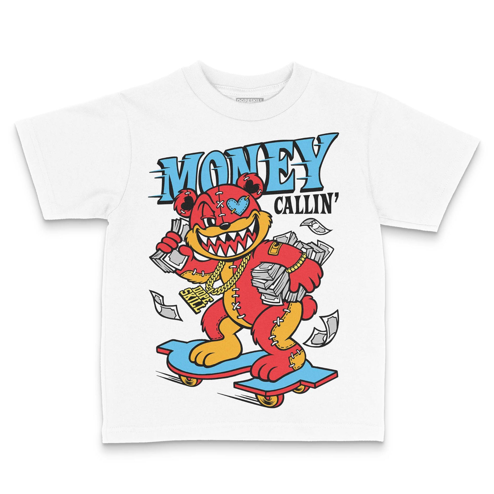 Red Sneakers DopeSkill Toddler Kids T-shirt Money Callin' Graphic Streetwear - White 