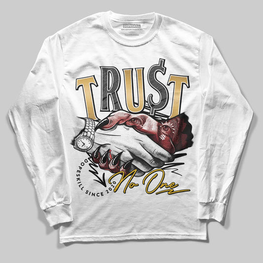 Jordan 12 Retro 'Taxi' 2025 DopeSkill Long Sleeve T-Shirt Trust No One Graphic Streetwear - White 