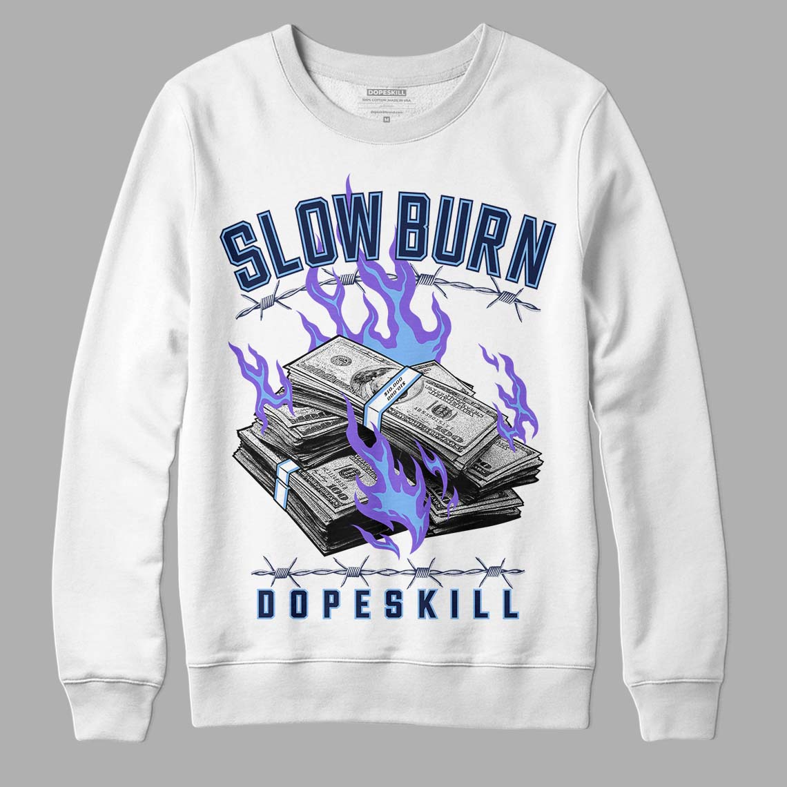 Jordan 5 SE “Georgetown” DopeSkill Sweatshirt Slow Burn Graphic Streetwear