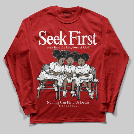 Red Sneakers DopeSkill Long Sleeve T-Shirt New Seek First Graphic Streetwear - Red