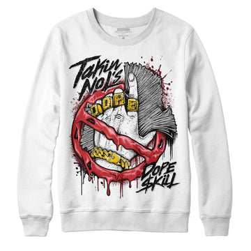 Jordan 12 “Red Taxi” DopeSkill Sweatshirt Takin No L's Graphic Streetwear - White