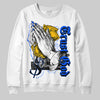 Royal Blue Sneakers DopeSkill Sweatshirt Trust God Graphic Streetwear  - White