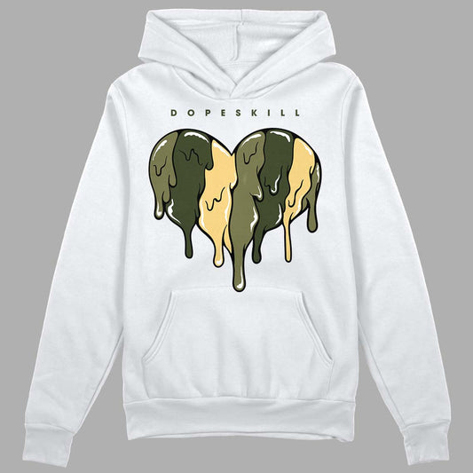 Jordan 4 Retro SE Craft Medium Olive DopeSkill Hoodie Sweatshirt Slime Drip Heart Graphic Streetwear - White