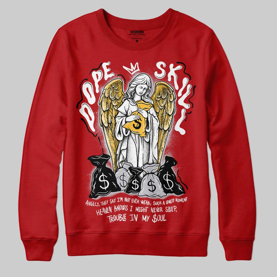 Nigel Sylvester x Air Jordan 4 ‘Brick by Brick’ DopeSkill Sweatshirt Angels Graphic Streetwear - Red