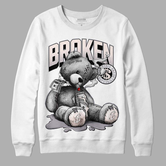 Jordan 2 Cement Grey DopeSkill Sweatshirt Sick Bear Graphic Streetwear - White