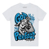 Jordan 4 Retro Military Blue DopeSkill Toddler Kids T-shirt God Made Me Perfect Graphic Streetwear - White