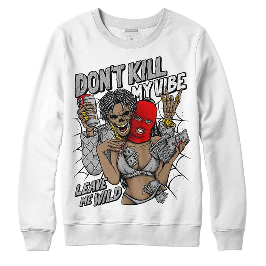 Jordan 1 Low OG “Shadow” DopeSkill Sweatshirt Don't Kill My Vibe Graphic Streetwear - White