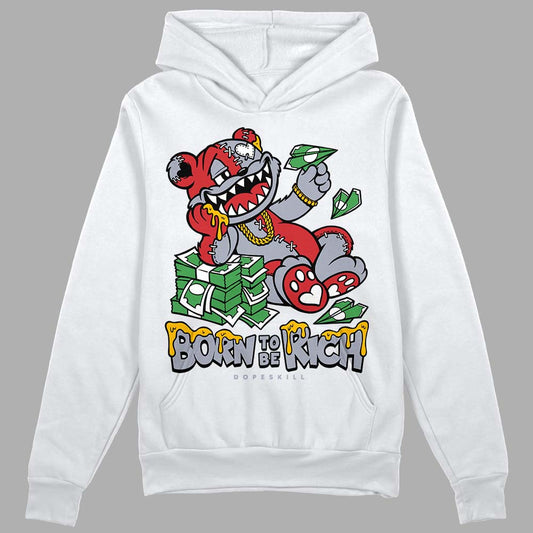 Jordan 4 “Bred Reimagined” DopeSkill Hoodie Sweatshirt Born To Be Rich Graphic Streetwear - White