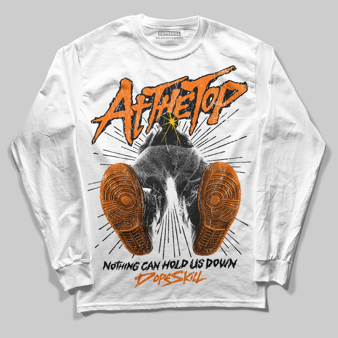Orange Sneakers DopeSkill Long Sleeve T-Shirt Nothing Can Hold US Down Graphic Streetwear - WHite