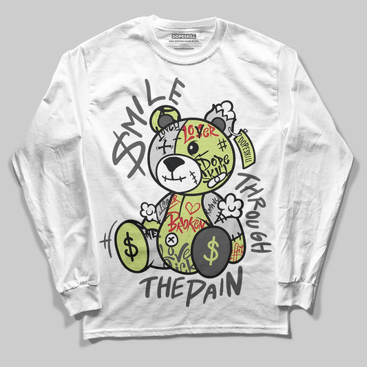 Jordan 4 GS “Light Lemon Twist” DopeSkill Long Sleeve T-Shirt Smile Through The Pain Graphic Streetwear - White
