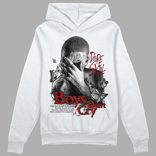 Jordan 14 "Black/White" DopeSkill Hoodie Sweatshirt Boys Don't Cry Graphic Streetwear - White