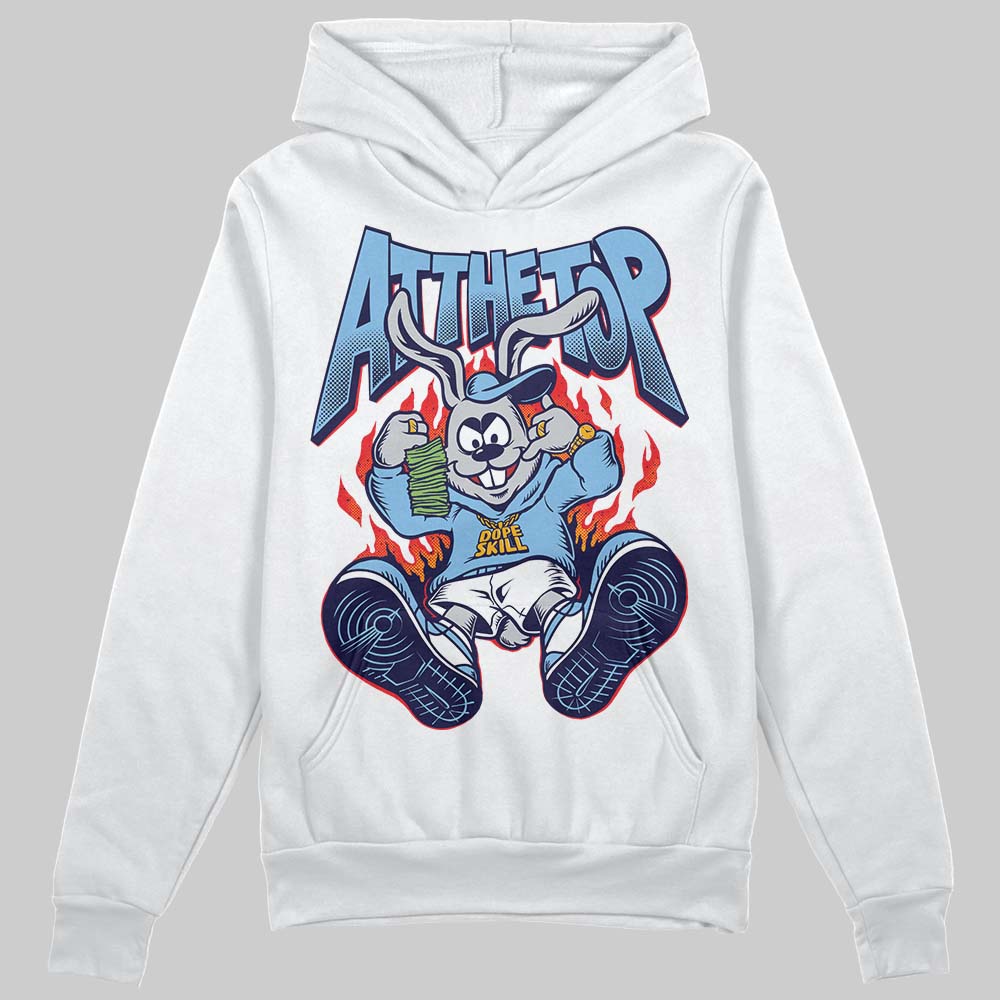 University Blue Sneakers DopeSkill Hoodie Sweatshirt At The Top Graphic Streetwear - White