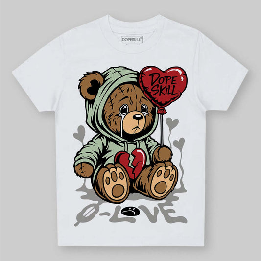 Jordan 4 WMNS “Seafoam” (2025) DopeSkill Toddler Kids T-shirt Broken Bear Graphic Streetwear - White