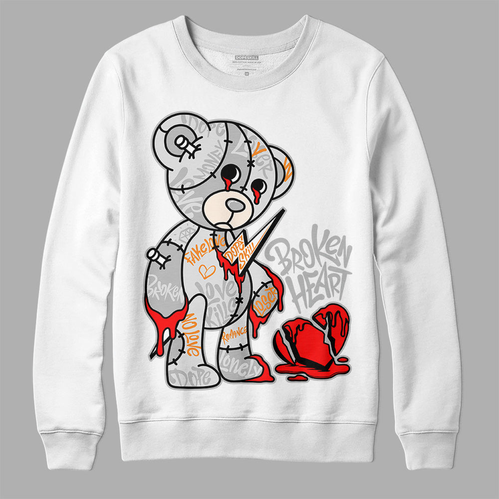 Dunk Low Cool Grey DopeSkill Sweatshirt Broken Heart Graphic Streetwear - White 