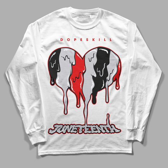 Jordan 2 Retro "Black Cement" DopeSkill Long Sleeve T-Shirt Juneteenth Heart Graphic Streetwear - White