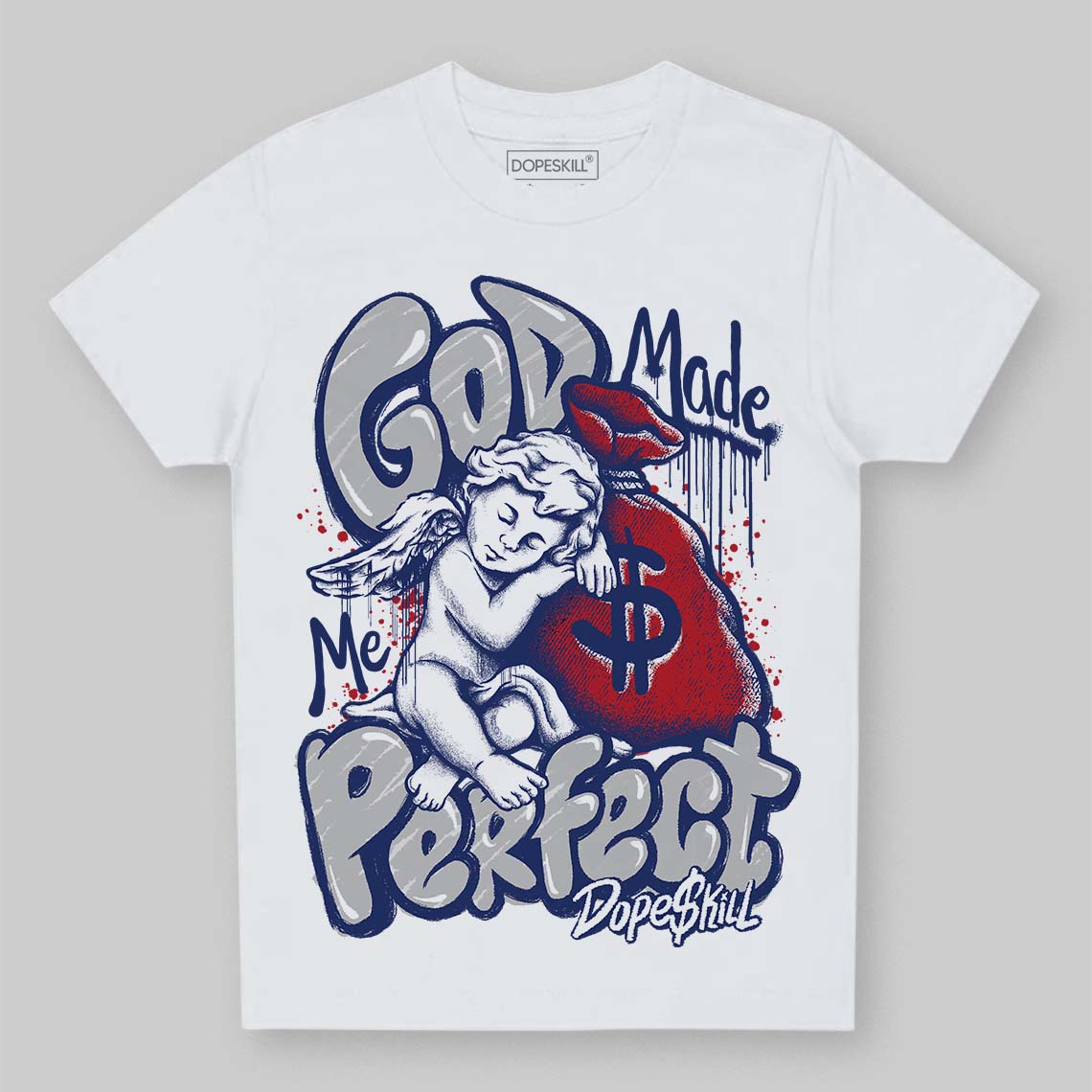 Jordan 1 High OG Rare Air "Deep Royal Blue" DopeSkill Toddler Kids T-shirt God Made Me Perfect Graphic Streetwear - White 