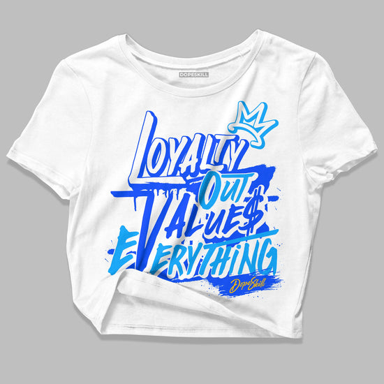 Royal Blue Sneakers DopeSkill Women's Crop Top LOVE Graphic Streetwear - White 