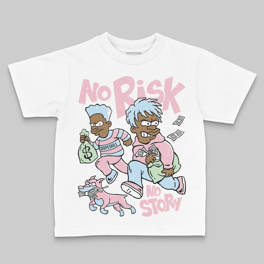 Jordan 4 Retro Valentine's Day (2026) (GS) DopeSkill Toddler Kids T-shirt No Risk No Story Graphic Streetwear - White