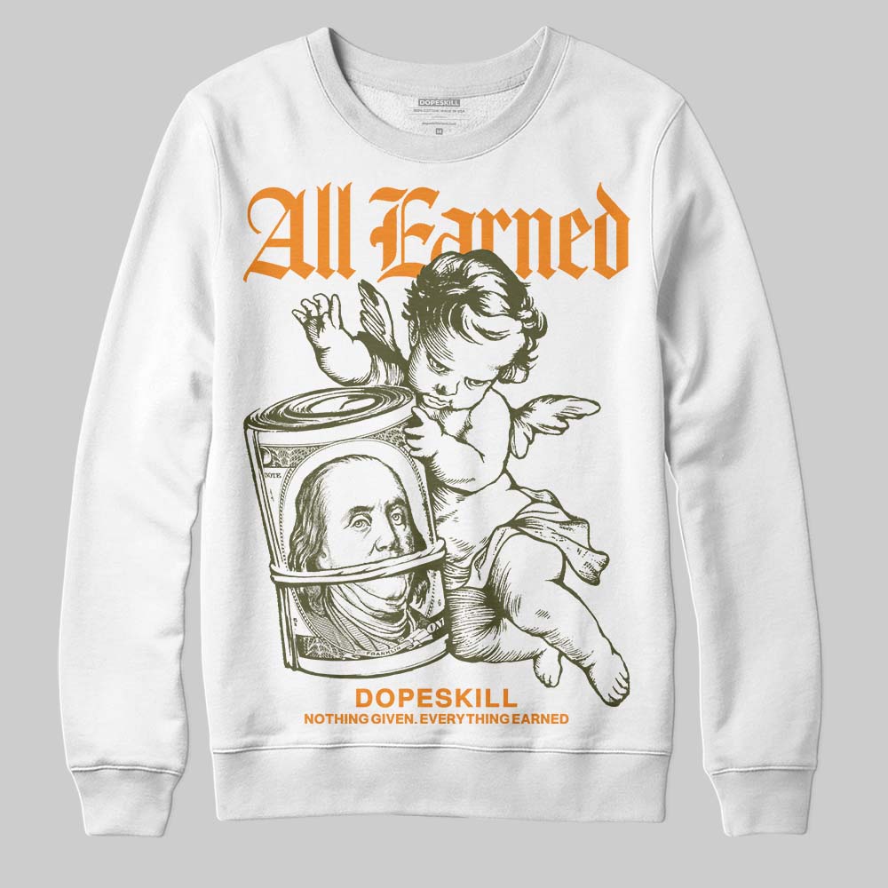 Olive Sneakers DopeSkill Sweatshirt All Earned Graphic Streetwear - White