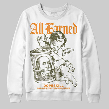 Olive Sneakers DopeSkill Sweatshirt All Earned Graphic Streetwear - White