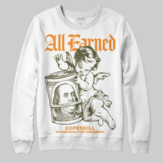Olive Sneakers DopeSkill Sweatshirt All Earned Graphic Streetwear - White