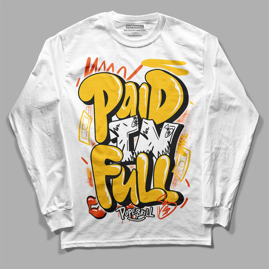 Yellow Sneakers DopeSkill Long Sleeve T-Shirt New Paid In Full Graphic Streetwear - White