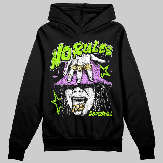 Neon Green Sneakers DopeSkill Hoodie No Rules Graphic Streetwear - black