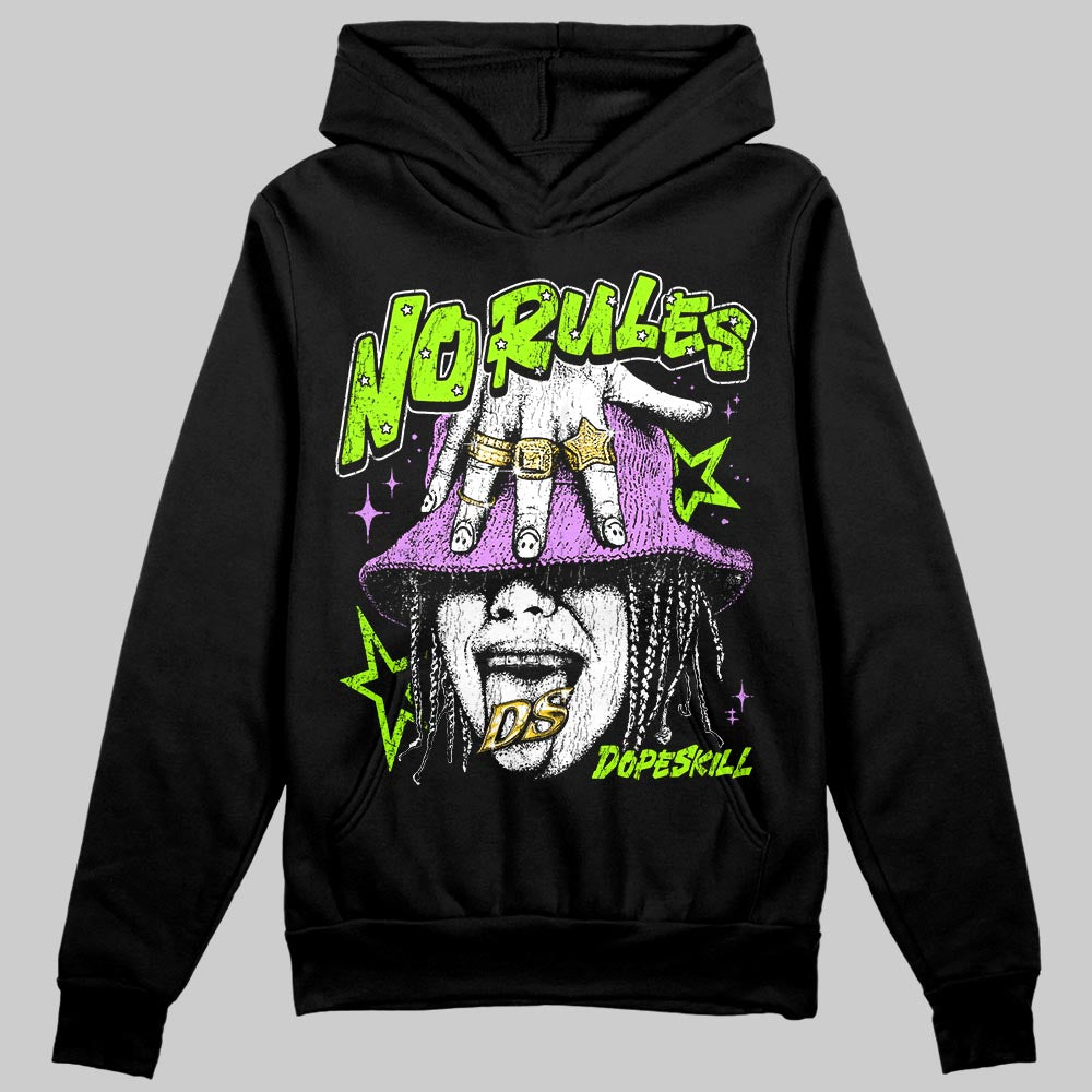 Neon Green Sneakers DopeSkill Hoodie No Rules Graphic Streetwear - black