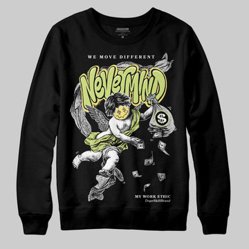 Jordan 4 GS “Light Lemon Twist” DopeSkill Sweatshirt Nevermind Graphic Streetwear - Black