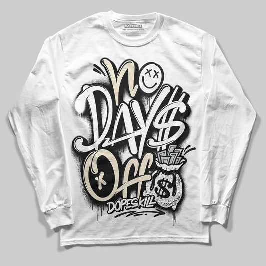 Jordan 5 Retro Reverse Metallic DopeSkill Long Sleeve T-Shirt No Days Off Graphic Streetwear - White